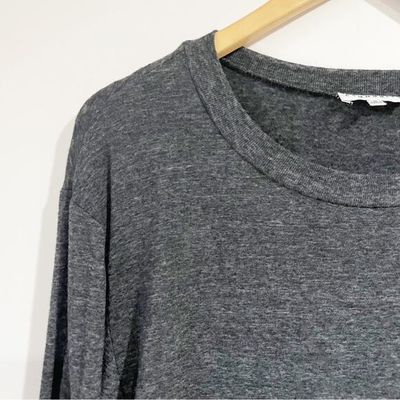 Aritzia Community Women Sweatshirt Pullover Gray Linen Blend Cropped Medium - Picture 3 of 7